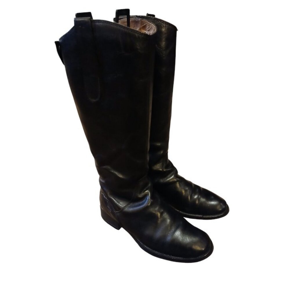 MIZ MOOZ Black Leather Knee High Boots Size 7 - Picture 6 of 14